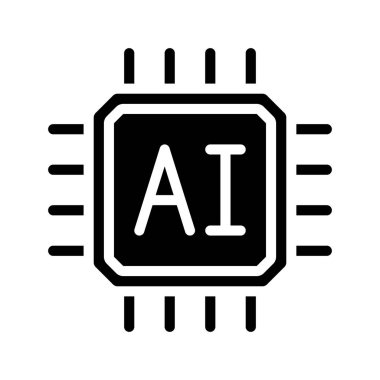 Yapay Zeka simgesi. beyaz arkaplanda izole edilmiş web tasarımı için ana vektör simgesi          