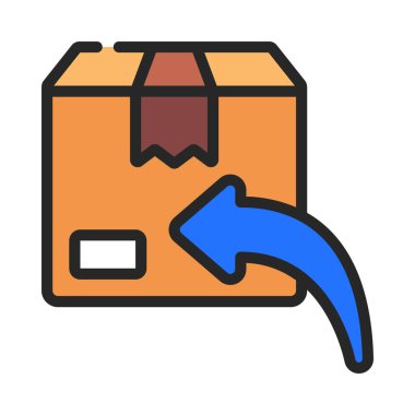 Parsel glifini düz simge, vektör illüstrasyonunu geri ver                        