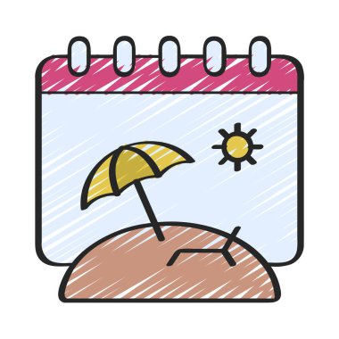 Tatil takvimi tarih simgesi, vektör illüstrasyonu