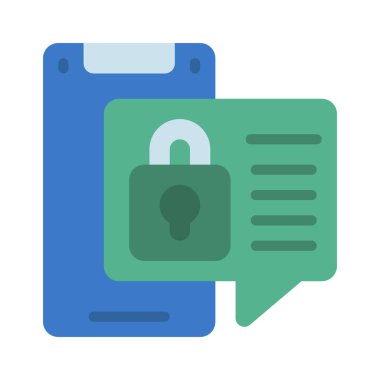 Kilitli İleti simgesi vektör illüstrasyonu 