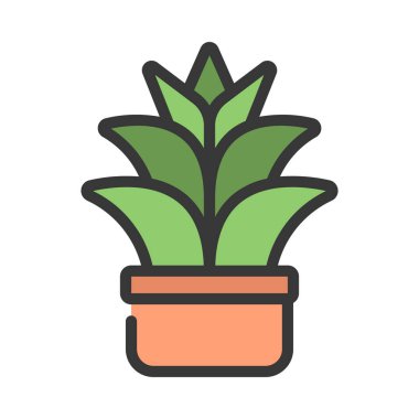 Agave Bitki web simgesi düz tasarım, vektör illüstrasyonu