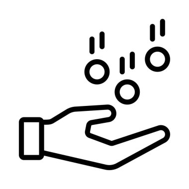 El Yakalama Para Düşen Web simgesi düz tasarım, vektör illüstrasyonu                                    