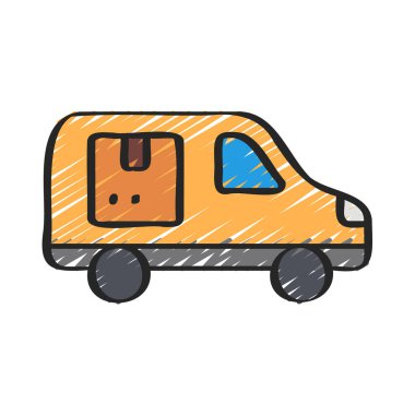 Van simgesi, vektör illüstrasyonu basit tasarım