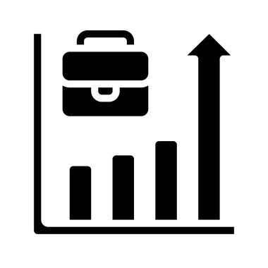 Çalışma Çubuğu Simgesi ana hatları vektörü. İş büyümesi. veri analizi