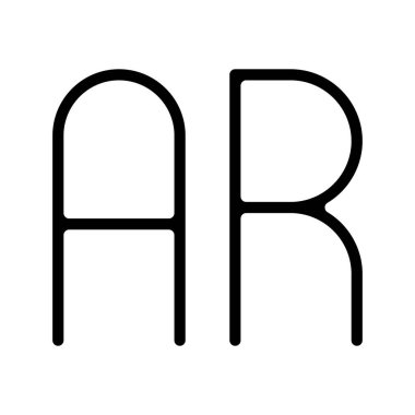 AR Harfleri düz simge, vektör illüstrasyonu 