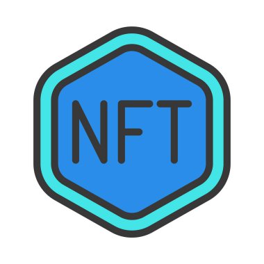 NFT Token web simgesi vektör çizimi