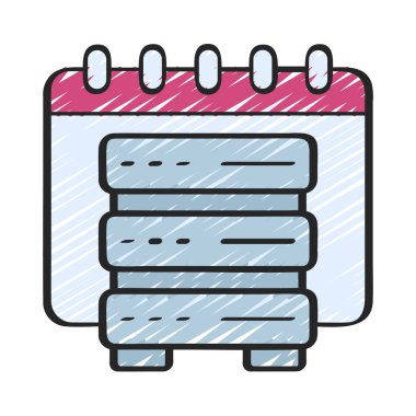 Sunucu Takvim simgesi, vektör illüstrasyonu 