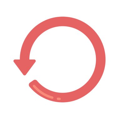 Arrow döngüsü simgesi beyaz arkaplanda izole edildi. vektör.