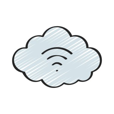 WiFi bulut kutsal kişilerin resmi, vektör çizim