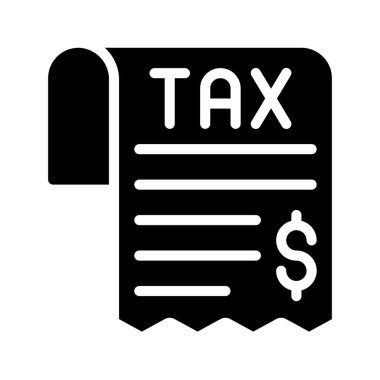 Vergi makbuzu simgesi. Beyaz arkaplanda izole edilmiş web tasarımı için vektör simgesi