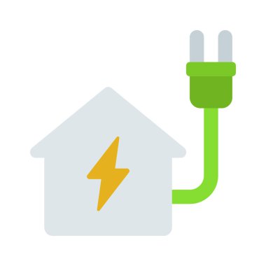 Elektrik Eklentisi Evi simgesi, vektör illüstrasyonu 