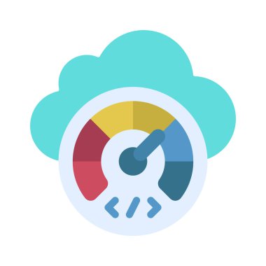 Bulut Performans Simgesi, Vektör İllüstrasyonu