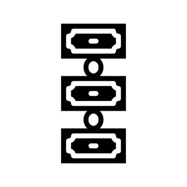 Money Chain web simgesi düz tasarım, vektör illüstrasyonu                                     