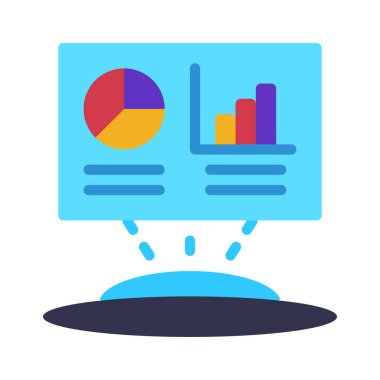 AR Veri Görselleştirme Web simgesi vektör illüstrasyonu