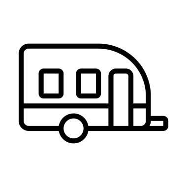 Caravan flat icon, vector illustration