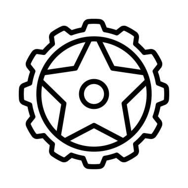 dişli tekerlek ikonu. Beyaz arkaplanda izole edilmiş web tasarımı için ana çizgi dişli vektör simgesi