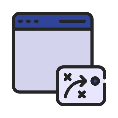 Web Sitesi Planlama simgesi, vektör illüstrasyonu