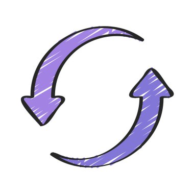 Döngü Okları simgesi beyaz arkaplanda izole edildi. vektör.