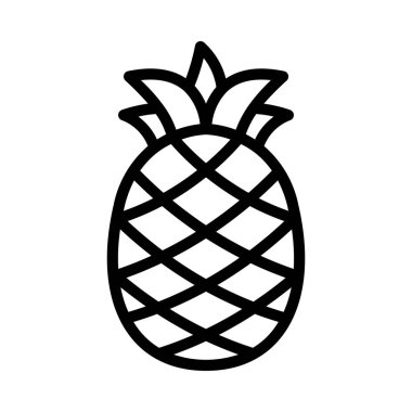 Ananas meyvesi ikonu. Beyaz arkaplanda izole edilmiş web tasarımı için vektör simgesi