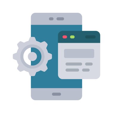 Mobil Web İyileştirme simgesi vektör çizimi  