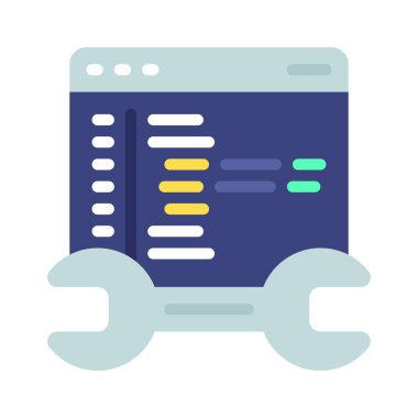 Web sitesi bakım simgesi, vektör illüstrasyonu basit tasarım