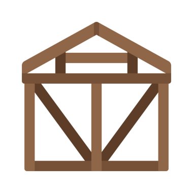 Ahşap Çerçeve basit ikon vektör çizimi