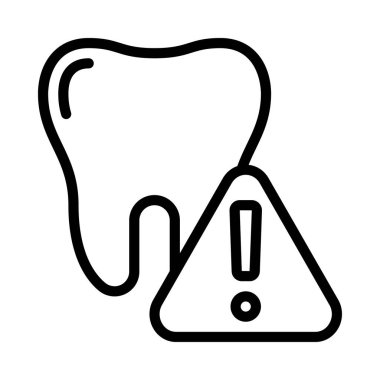  Diş Uyarı simgesi vektör illüstrasyonu 