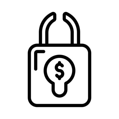 Finansal Kilit web simgesi vektör çizimi