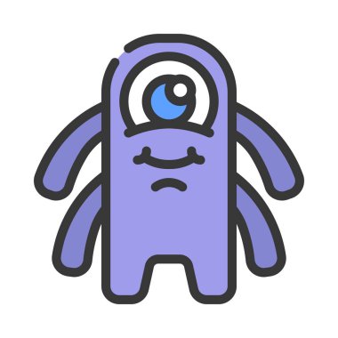 Beyaz arkaplandaki canavarın vektör çizimi  