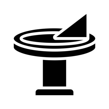 Güneş saati simgesi, vektör illüstrasyonu basit tasarım