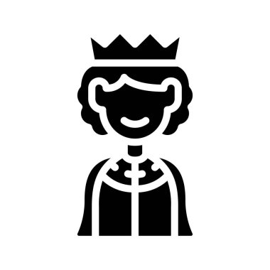 Kraliçe Avatar düz simgesi, vektör illüstrasyonu 