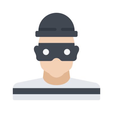 Soyguncunun düz simgesi, vektör illüstrasyonu 