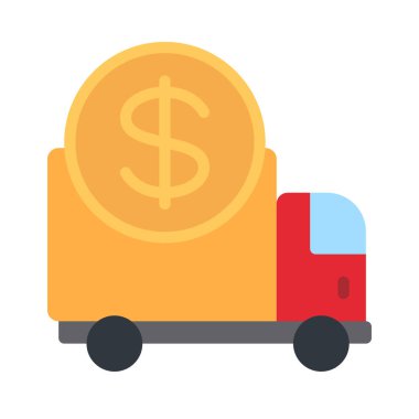 dağıtım kamyonu ikonu vektör çizimi