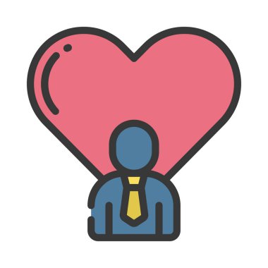 Love Business web simgesi vektör illüstrasyonu