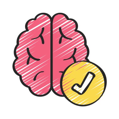 Beyin simgesi, vektör illüstrasyonu basit tasarım