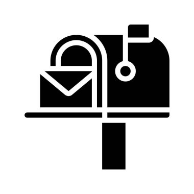 Posta Kutusu simgesi, vektör illüstrasyonunu aç 