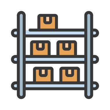 Envanter düz simgesi, vektör illüstrasyonu 