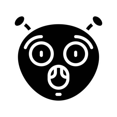 Şok olmuş emoji düz stil duygu simgesi                        