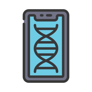 DNA Mobil simge vektör illüstrasyon tasarımı