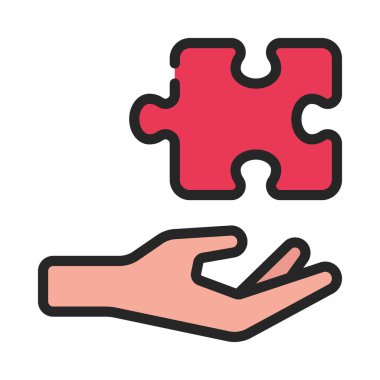 Çözüm Bulmaca Parçası Vektör illüstrasyonunu Verin