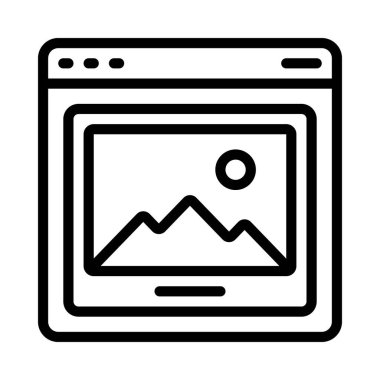 görüntü düz simgesi, vektör çizim 