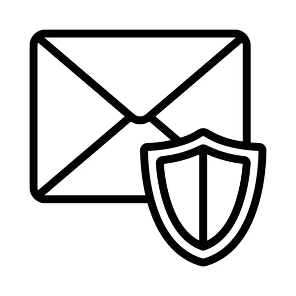 Охраняемая Икона Электронной Почты — стоковый вектор