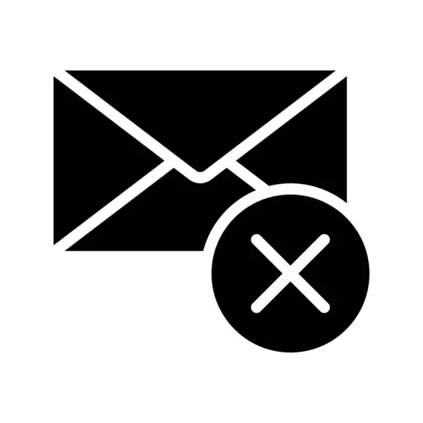 Email Rifiutata Icona Isolata Sfondo Bianco — Vettoriale Stock
