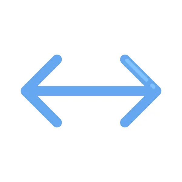 Zweiseitiges Pfeil Symbol Isoliert Auf Weißem Hintergrund Vektor — Stockvektor