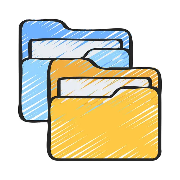 Dwie Ikony Folderów Ilustracja Wektora — Wektor stockowy