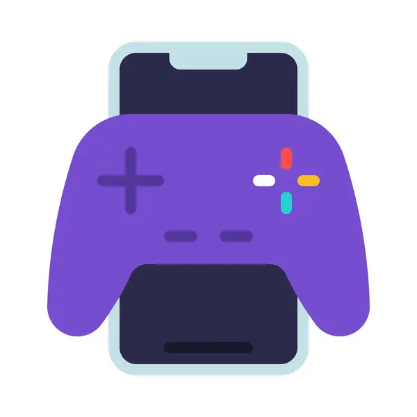 Gaming App Symbol Einfache Farbe Mit Umrissenen Illustrationselementen Von Videospielsymbolen — Stockvektor
