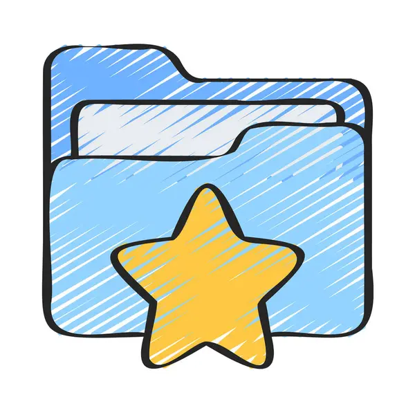 Star Folder Icon Vector Illustration — Stock Vector
