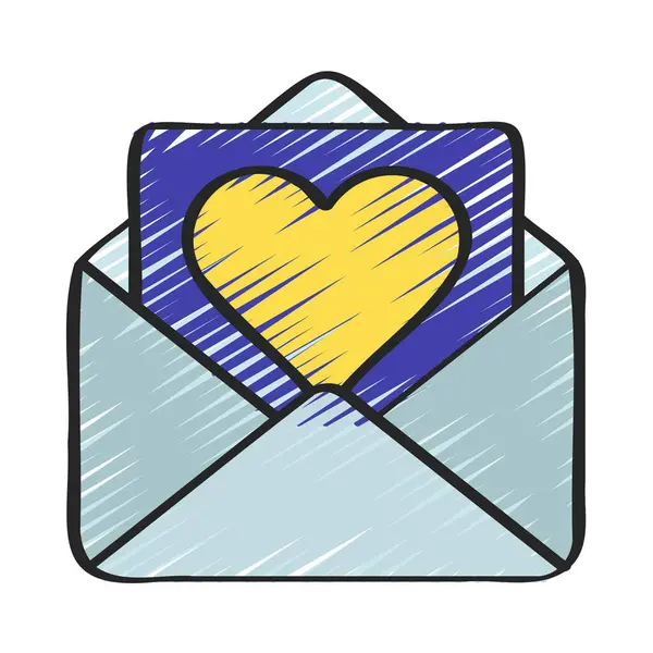 Значок Love Mail Векторная Иллюстрация — стоковый вектор