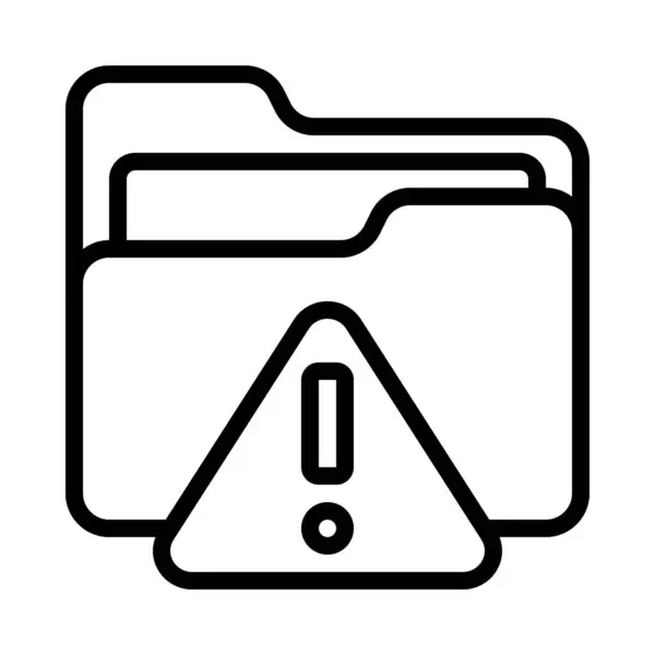 Warning Folder Icon Vector Illustration — Stock Vector