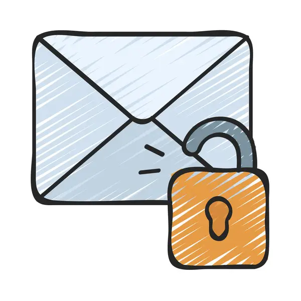 Email Chiusa Icona Isolata Sfondo Bianco — Vettoriale Stock